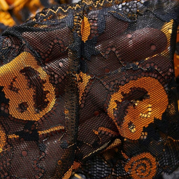 2pcs Women Halloween Lace Print Sexy Lingerie Set Clothes - Picture 5 of 7